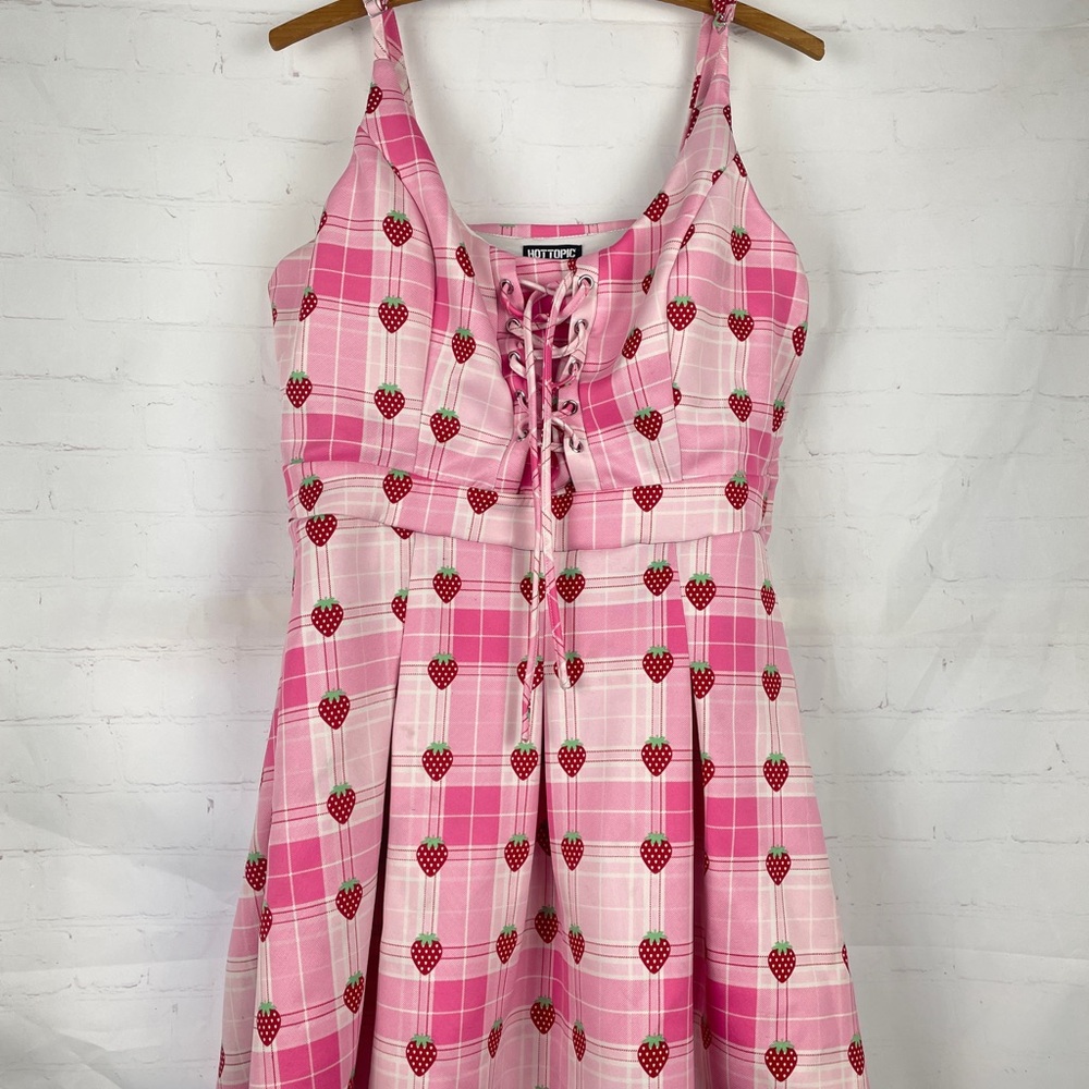 Hot Topic Pink Red Spaghetti Strap Sundress